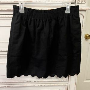 J Crew black scallop edge skirt size 8